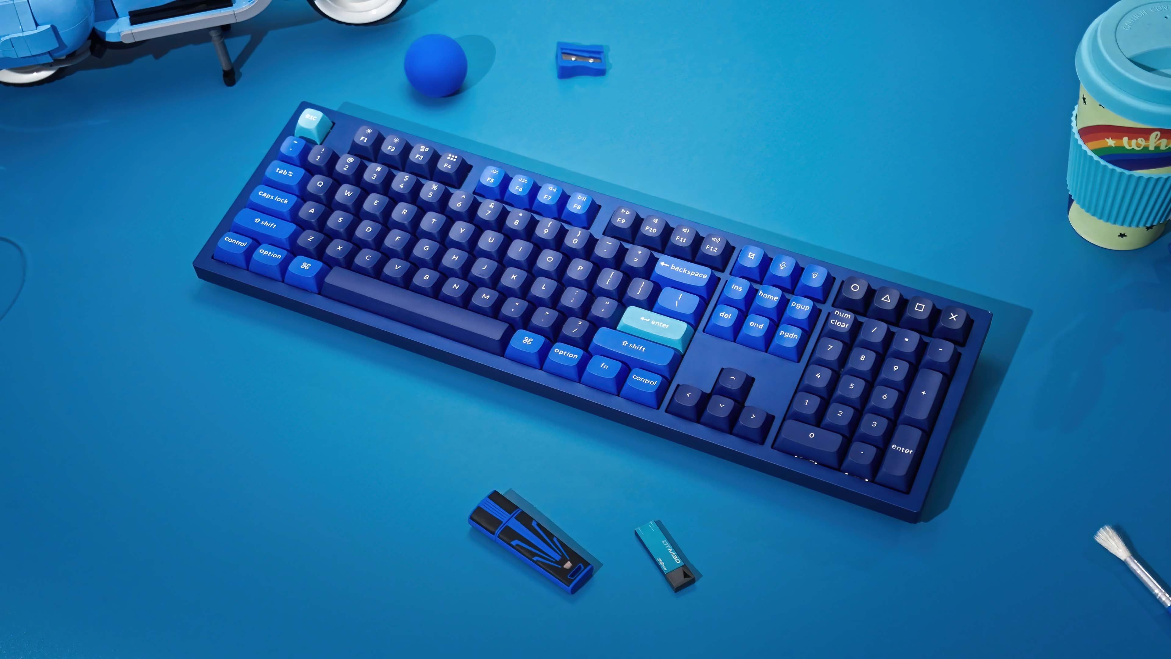 Keychron Q6 QMK Custom Mechanical Fully Assembled Swappable RGB Backlight Keyboard - Navy Blue (Gateron G Pro Blue Switch) (Q6J2)