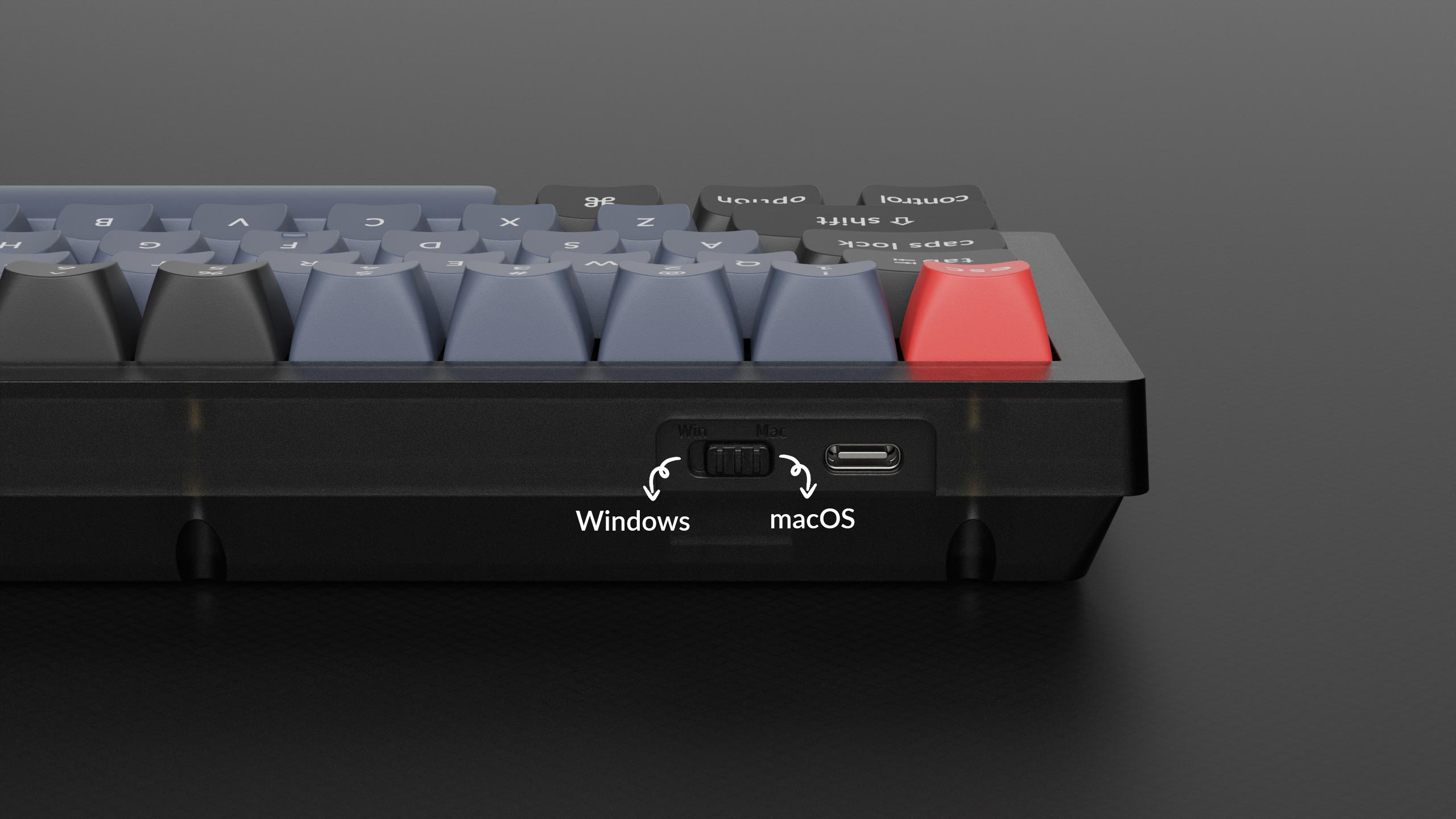 Keychron V2 QMK Custom Mechanical Knob Version Hot-Swappable RGB Backlight Keyboard - Frosted Black Transluscent (K Pro Brown Switch) (V2C3)