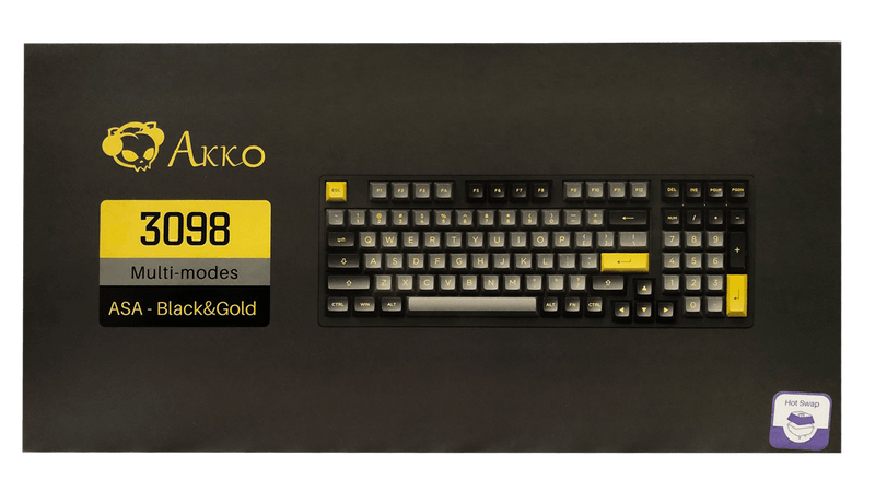 AKKO BLACK & GOLD 3098B MECHANICAL KEYBOARD (AKKO SWITCH JELLY PINK) - DataBlitz