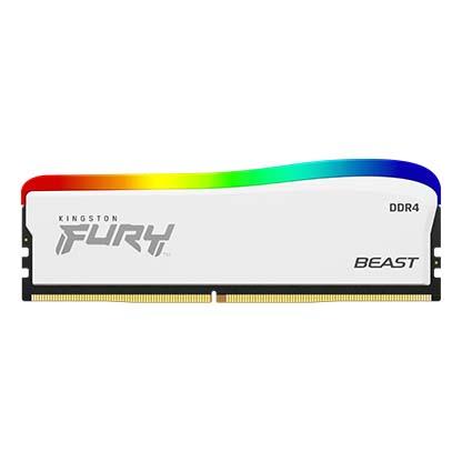 Kingston Fury Beast 8GB (1X8GB) DDR4 RGB SE 3600MT/S Memory (White) (KF436C17BWA/8) - DataBlitz