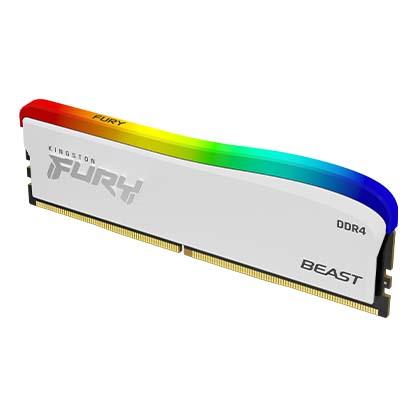 Kingston Fury Beast 8GB (1X8GB) DDR4 RGB SE 3200MT/S Memory (White) (KF432C16BWA/8) - DataBlitz