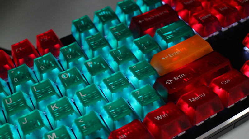 TAIHAO DOUBLE SHOT ABS-CUBIC BACKLIT KEYCAPS SET FOR CHERRY MX SWITCH (104-KEYS) (ORZ II - GREEN) (T31GN301) - DataBlitz