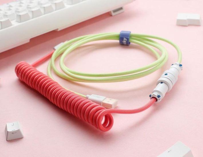 Ducky Strawberry Frog Edition Premicord Coiled Keyboard Cable (DKCC-SFCNC1) - DataBlitz
