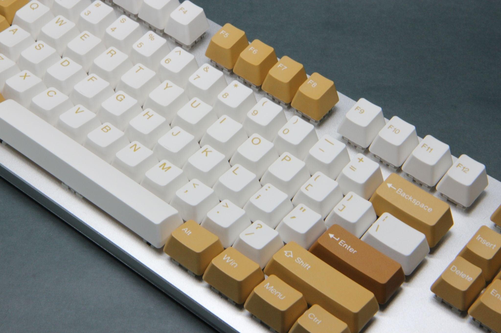 TAIHAO DOUBLE SHOT ABS KEYCAPS SET FOR CHERRY MX SWITCH (137-KEYS) (VINTAGE CAMEL) (C01WA301) - DataBlitz