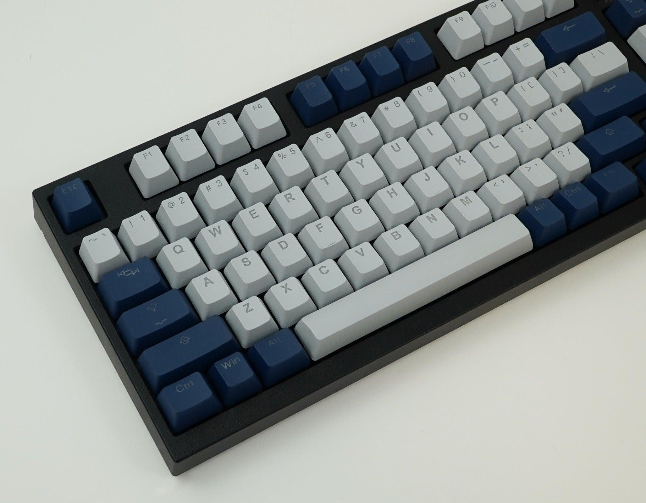 TAIHAO DOUBLE SHOT PBT BACKLIT KEYCAPS SET FOR CHERRY MX SWITCH (132-KEYS) (COOL GRAY/NAVY) (C22BL201) - DataBlitz