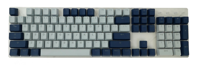 TAIHAO DOUBLE SHOT PBT BACKLIT KEYCAPS SET FOR CHERRY MX SWITCH (132-KEYS) (COOL GRAY/NAVY) (C22BL201) - DataBlitz