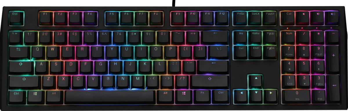 DUCKY SHINE 7 BLACKOUT RGB LED DOUBLE SHOT PBT MECHANICAL KEYBOARD CHERRY RGB BLUE (DKSH1808ST-CUSPDAAT1) - DataBlitz