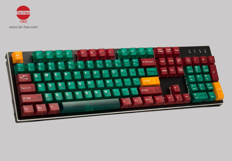 TAIHAO DOUBLE SHOT ABS-CUBIC BACKLIT KEYCAPS SET FOR CHERRY MX SWITCH (104-KEYS) (ORZ II - GREEN) (T31GN301) - DataBlitz