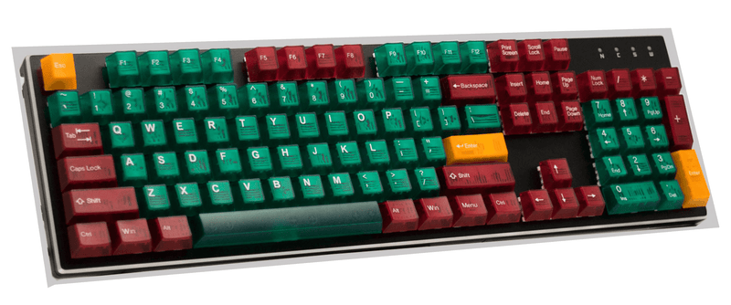 TAIHAO DOUBLE SHOT ABS-CUBIC BACKLIT KEYCAPS SET FOR CHERRY MX SWITCH (104-KEYS) (ORZ II - GREEN) (T31GN301) - DataBlitz