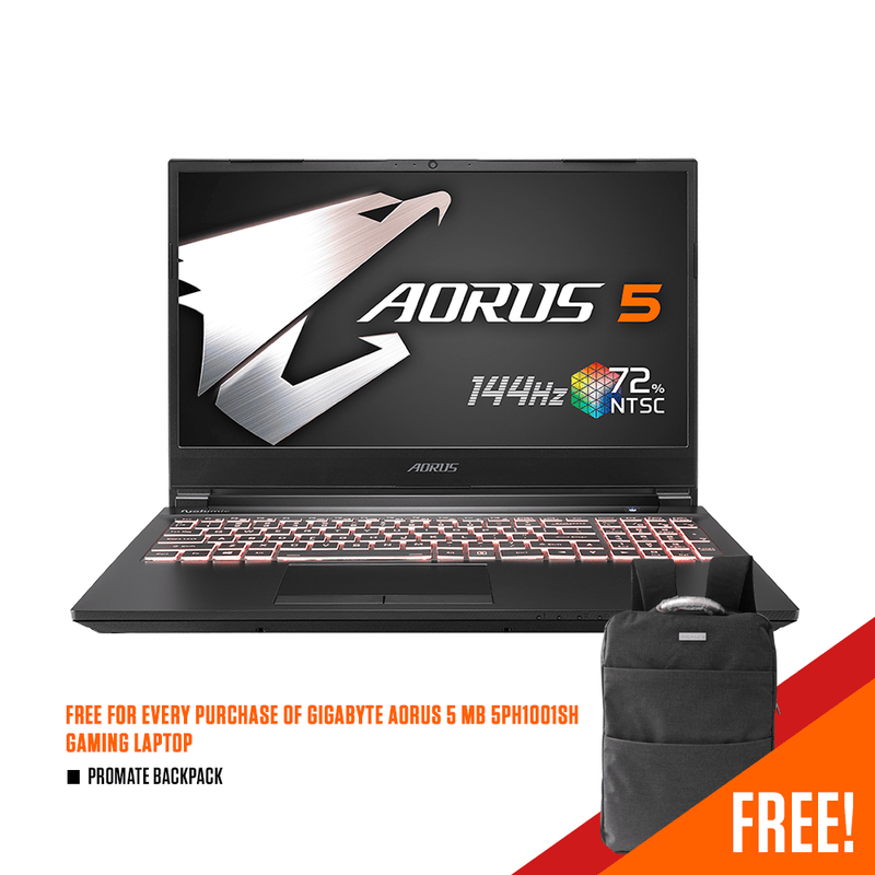 GIGABYTE AORUS 5 MB 5PH1001SH 15.6" GAMING LAPTOP + PROMATE BACKPACK - DataBlitz