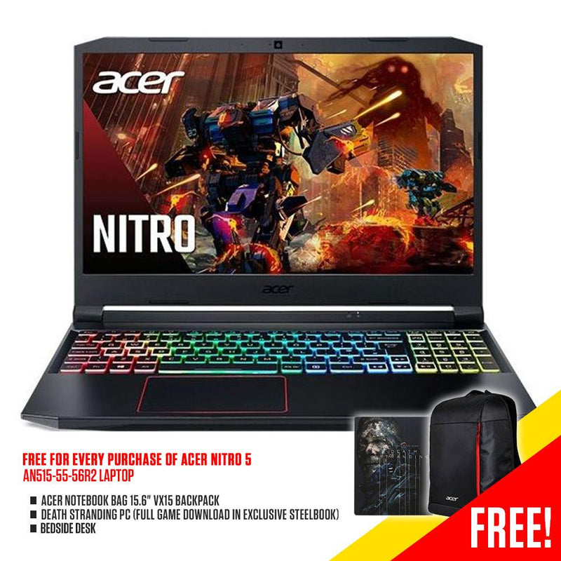 ACER NITRO 5 AN515-55-56R2 15.6" LAPTOP + ACER NOTEBOOK BAG 15.6 VX15 BACKPACK + BEDSIDE DESK + DEATH STRANDING (PC-DIGITAL) - DataBlitz