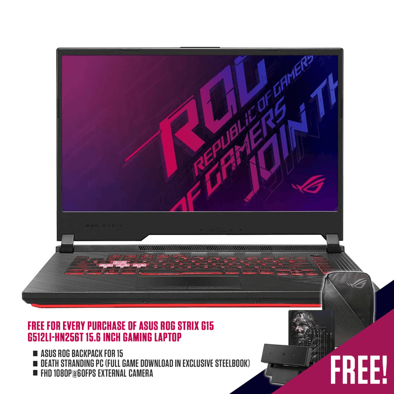 ASUS ROG STRIX G15 G512LI-HN256T 15.6" GAMING LAPTOP + DEATH STRANDING (PC-DIGITAL) - DataBlitz