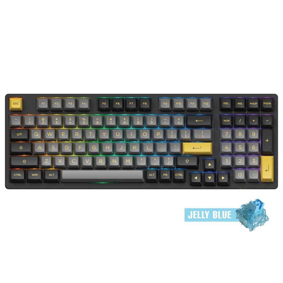 AKKO BLACK & GOLD 3098B MECHANICAL KEYBOARD (AKKO SWITCH JELLY BLUE) - DataBlitz