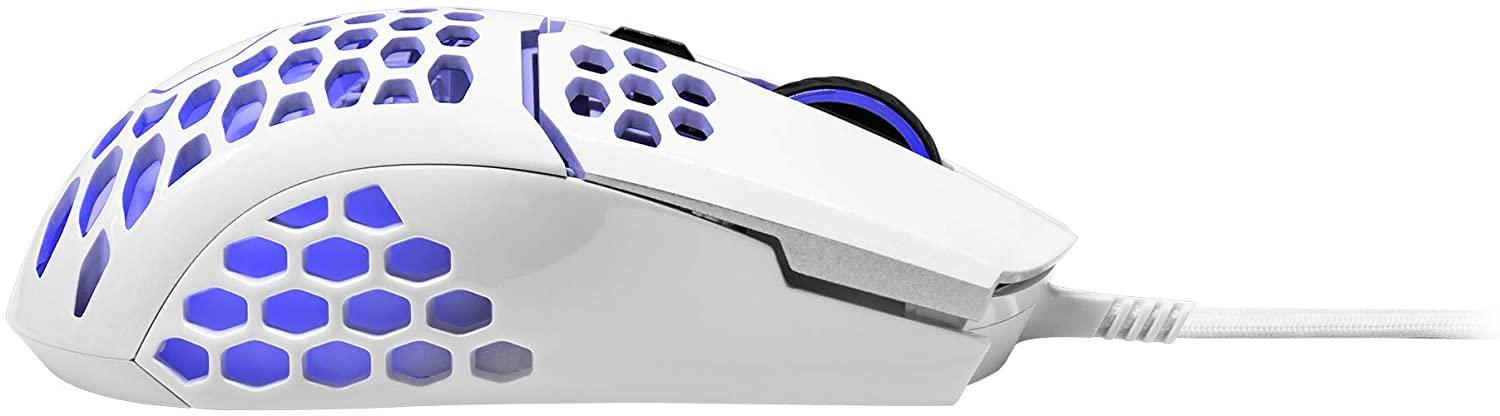 Cooler Master MM711 Gaming Mouse With Lightweight Honeycomb Shell, Ultraweave Cable & RGB Accents (Glossy White) - DataBlitz