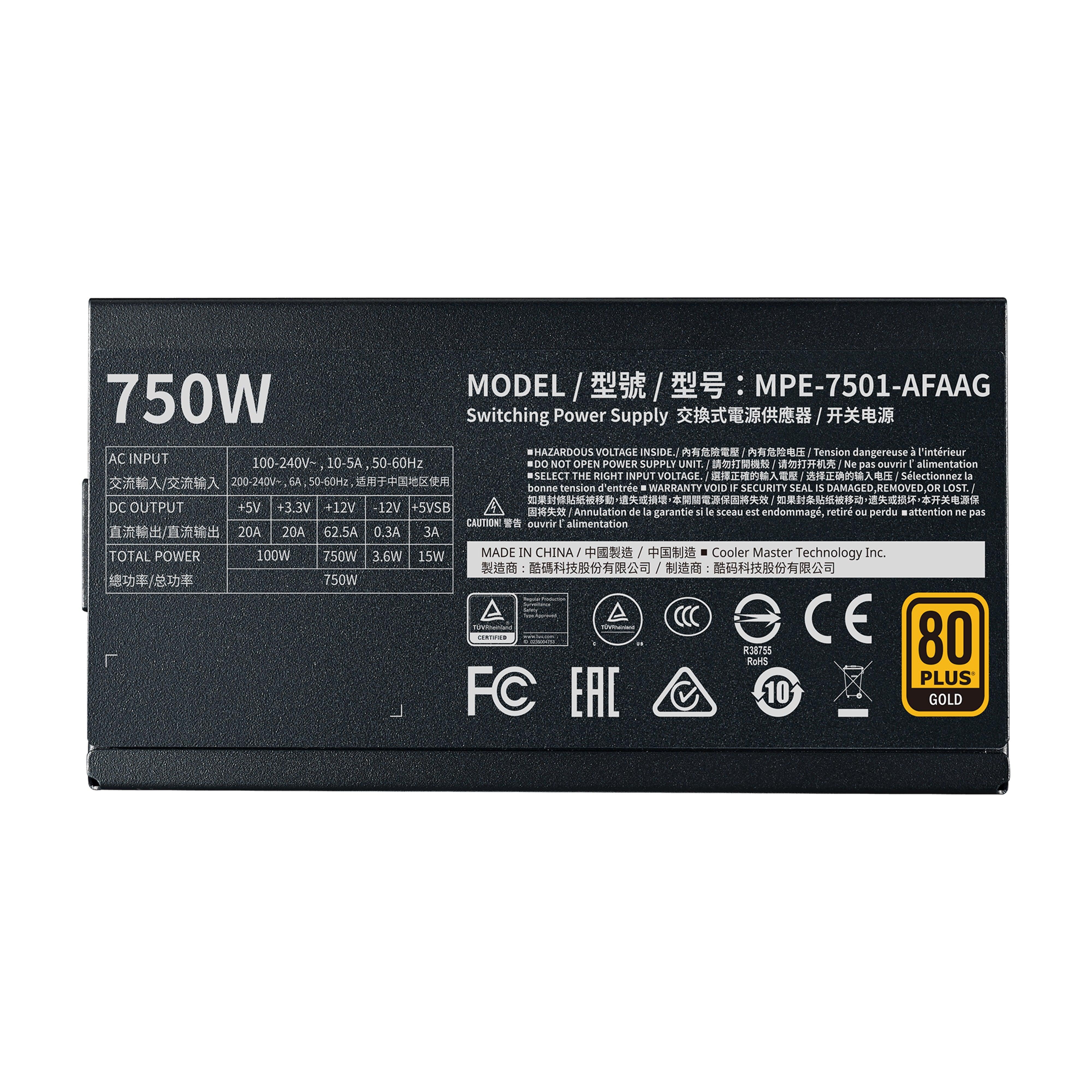 Cooler Master MWE Gold 750 V2 Full Modular Power Supply - DataBlitz