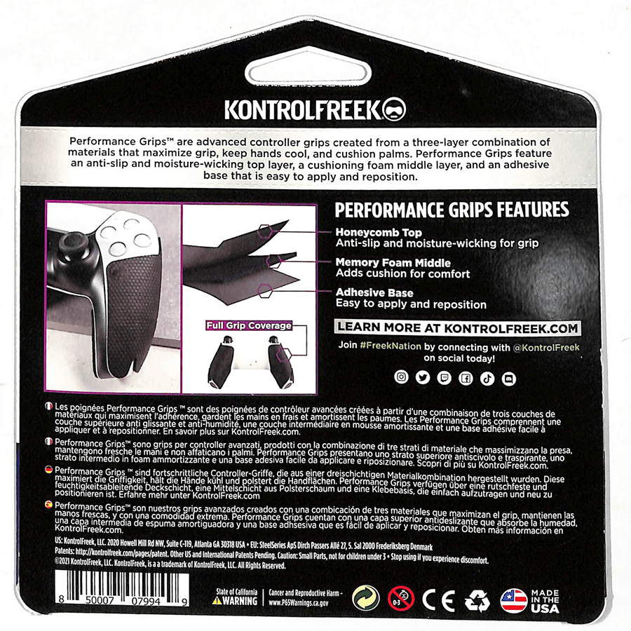 KONTROLFREEK GRIPS FOR PS5 (NIGHTFALL BLACK/NOIR) - DataBlitz