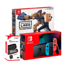 NSW Console Neon Red/Blue + Dobe 6 In 1 Protective Pack (TNS-19286) + Labo Kit Toy-Con 02 Robot Kit Bundle - DataBlitz