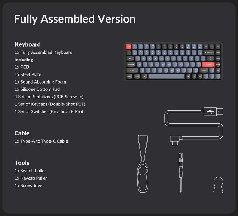 Keychron K2 Pro QMK/VIA Hot-Swappable White Backlight Wireless Mechanical Keyboard (K Pro Mechanical Brown Switch) (K2P-G3)