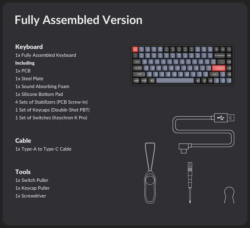 Keychron K2 Pro QMK/Via Hot-Swappable RGB Backlight Wireless Mechanical Keyboard (K Pro Mechanical Red Switch) (K2P-H1)