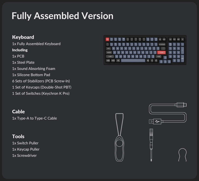 Keychron K4 Pro QMK/VIA Hot-Swappable White Backlight Wireless Mechanical Keyboard (K Pro Mechanical Red Switch) (K4P-G1)