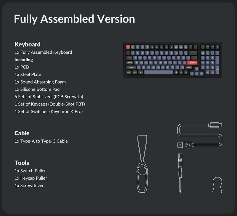 Keychron K4 Pro QMK/Via Hot-Swappable White Backlight Wireless Mechanical Keyboard (K Pro Mechanical Red Switch) (K4P-G1)