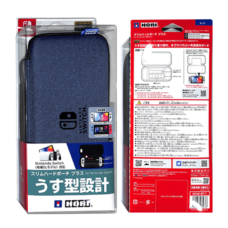 HORI NSW SLIM HARD POUCH PLUS FOR NINTENDO SWITCH / NINTENDO SWITCH OLED MODEL (BLUE) (NSW-811) - DataBlitz