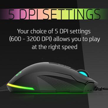 HP PAVILION 200 WIRED GAMING MOUSE (BLACK) (5JS07AA) - DataBlitz