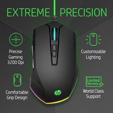 HP PAVILION 200 WIRED GAMING MOUSE (BLACK) (5JS07AA) - DataBlitz