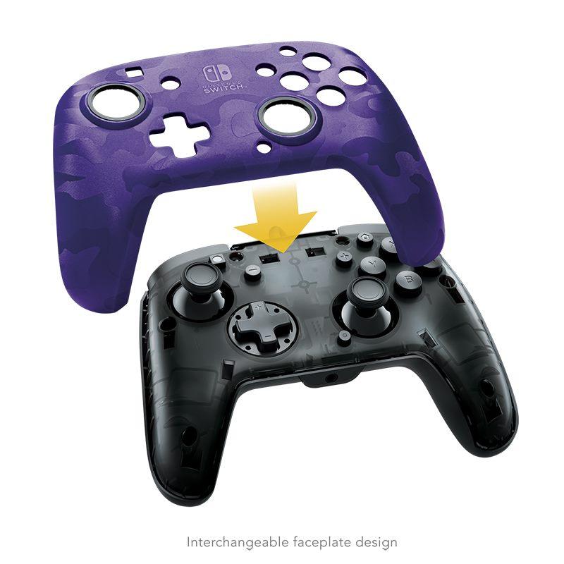 PDP NSW FACEOFF DELUXE + AUDIO WIRED CONTROLLER PURPLE CAMO (500-134-CM05) - DataBlitz