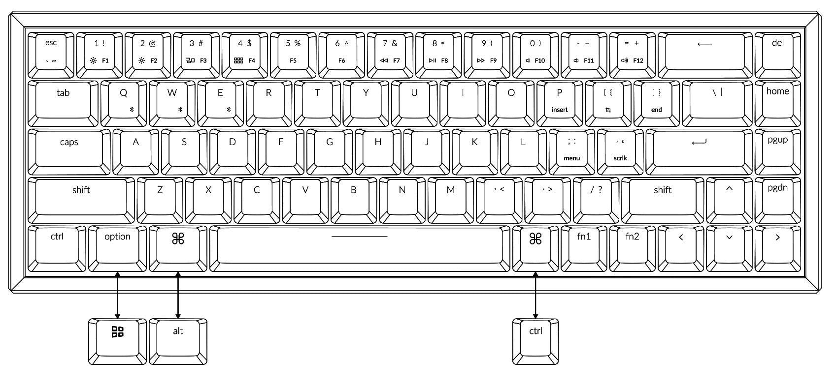 KEYCHRON K6 NON-BACKLIGHT ALUMINUM WIRELESS MECHANICAL KEYBOARD (GATERON BLUE SWITCH) (K6L2) - DataBlitz