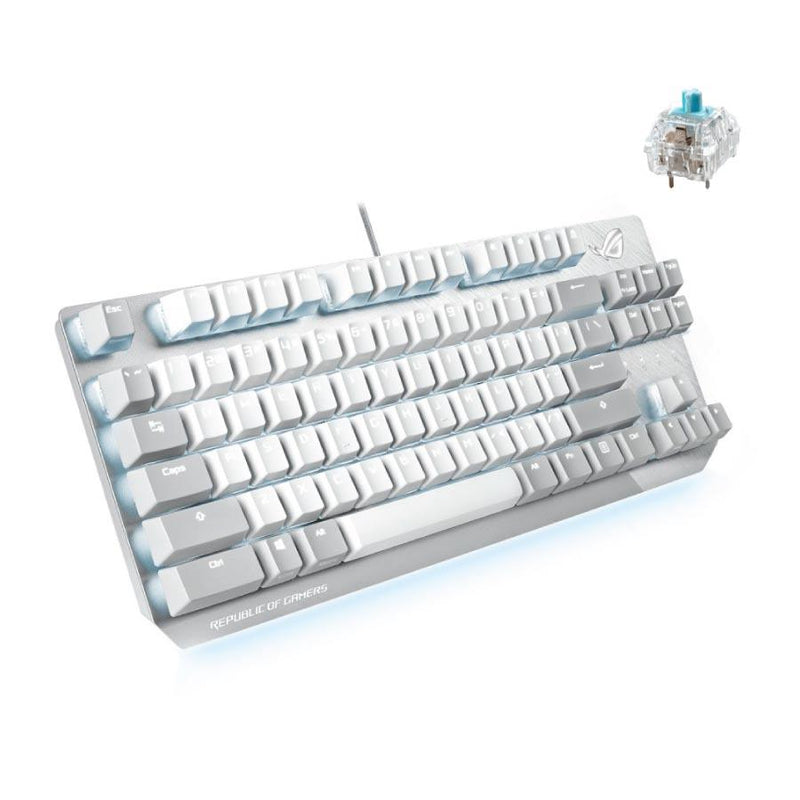 ASUS ROG Strix Scope NX TKL Wired Mechanical Gaming Keyboard (Moonlight White) Blue Switch Clicky & Tactile - DataBlitz