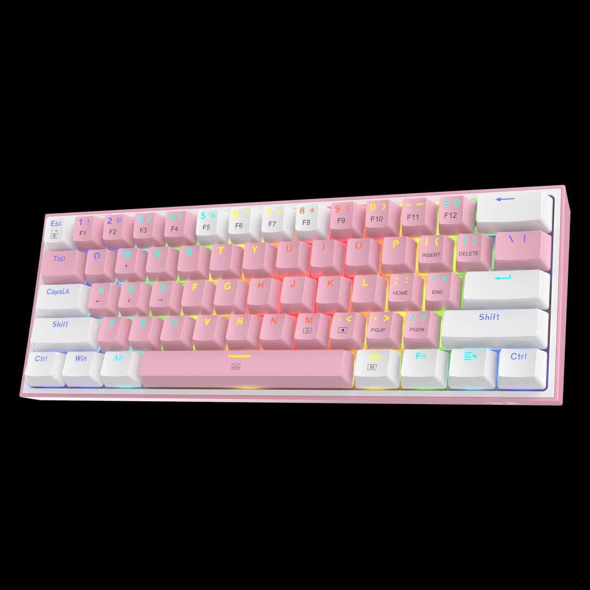 REDRAGON FIZZ RGB WIRED MECHANICAL GAMING KEYBOARD (DUST PROOF RED) (PINK WHITE) (K617-RGB) - DataBlitz