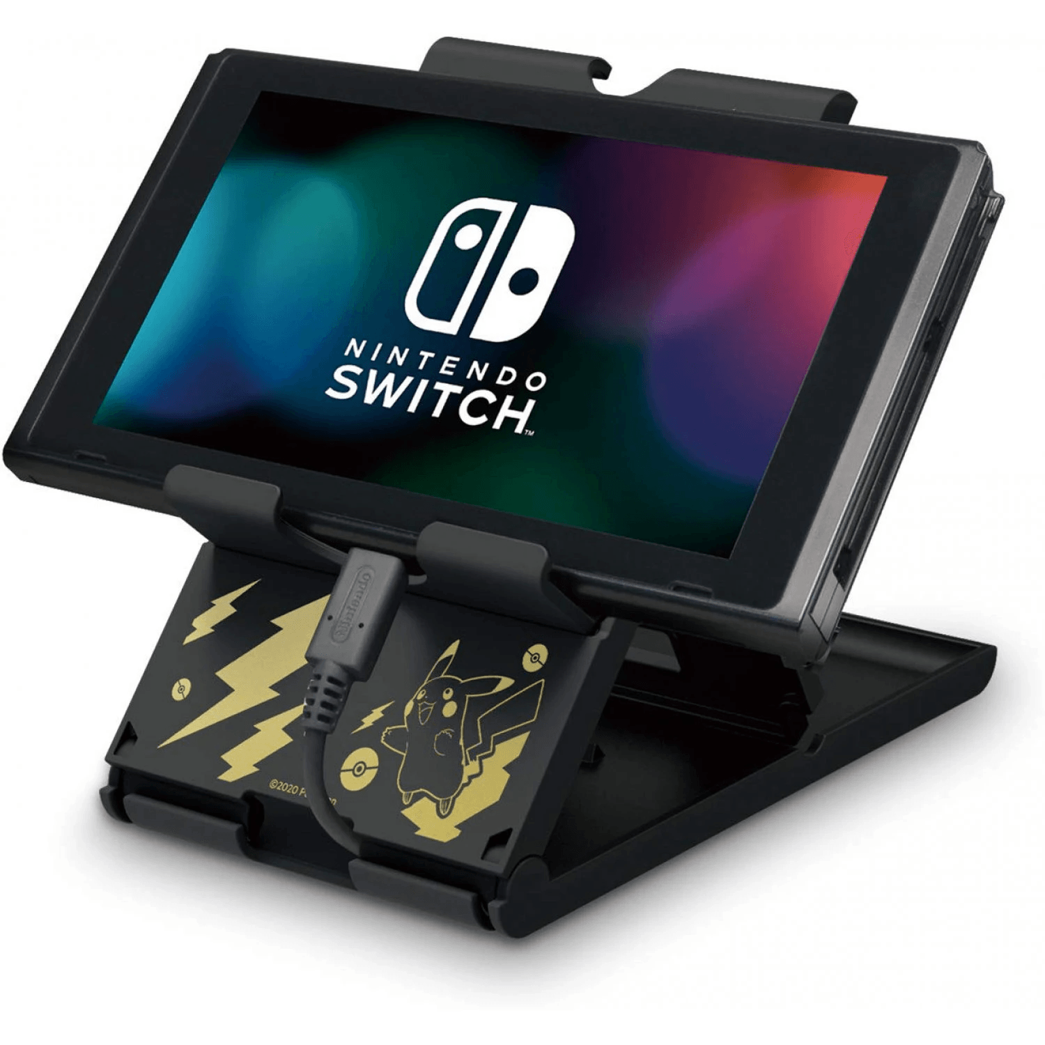 HORI NSW PLAYSTAND POKEMON PIKACHU FOR NINTENDO SWITCH/SWITCH LITE (BLACK & GOLD) (NSW-294A) - DataBlitz