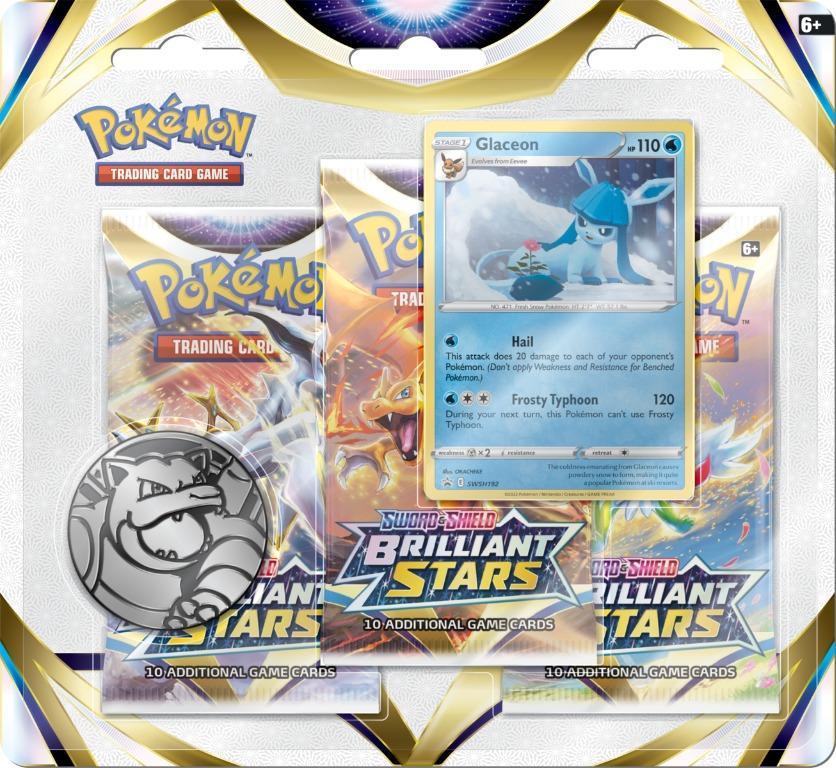 POKEMON TRADING CARD GAME SS9 SWORD & SHIELD BRILLIANT STARS 3 BLISTERS (180-85001) - DataBlitz