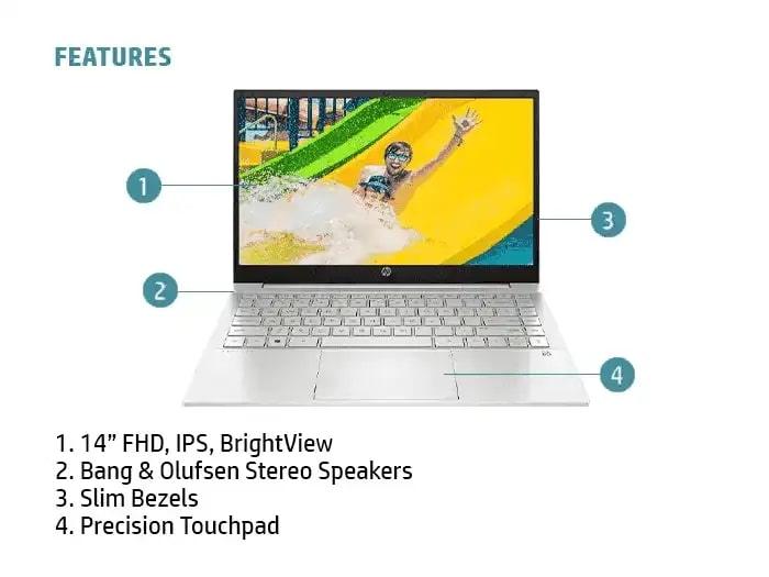 HP PAVILION 14-DV0504TX LAPTOP (CERAMIC WHITE) | 14" FHD | i5-1135G7 | 8GB DDR4 | 512GB SSD | MX450 | WIN10 + MS OFFICE HOME & STUDENT W/ HP PRELUDE TOPLOAD BAG - DataBlitz