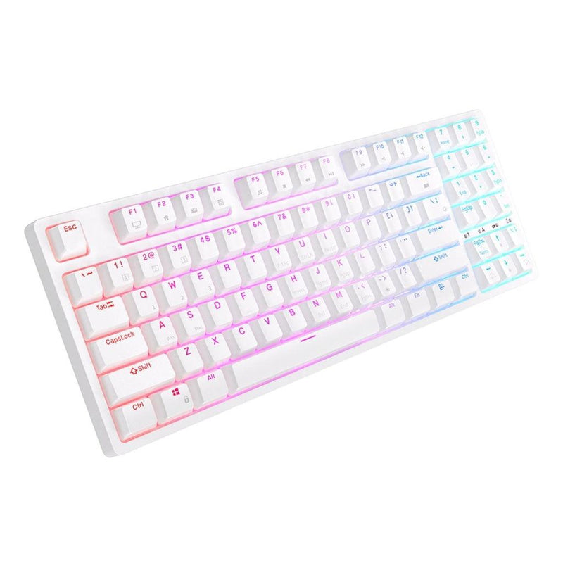 ROYAL KLUDGE RK92 Tri-Mode RGB 92 Keys Hot Swappable Mechanical Keyboard White (Blue Switch) - DataBlitz