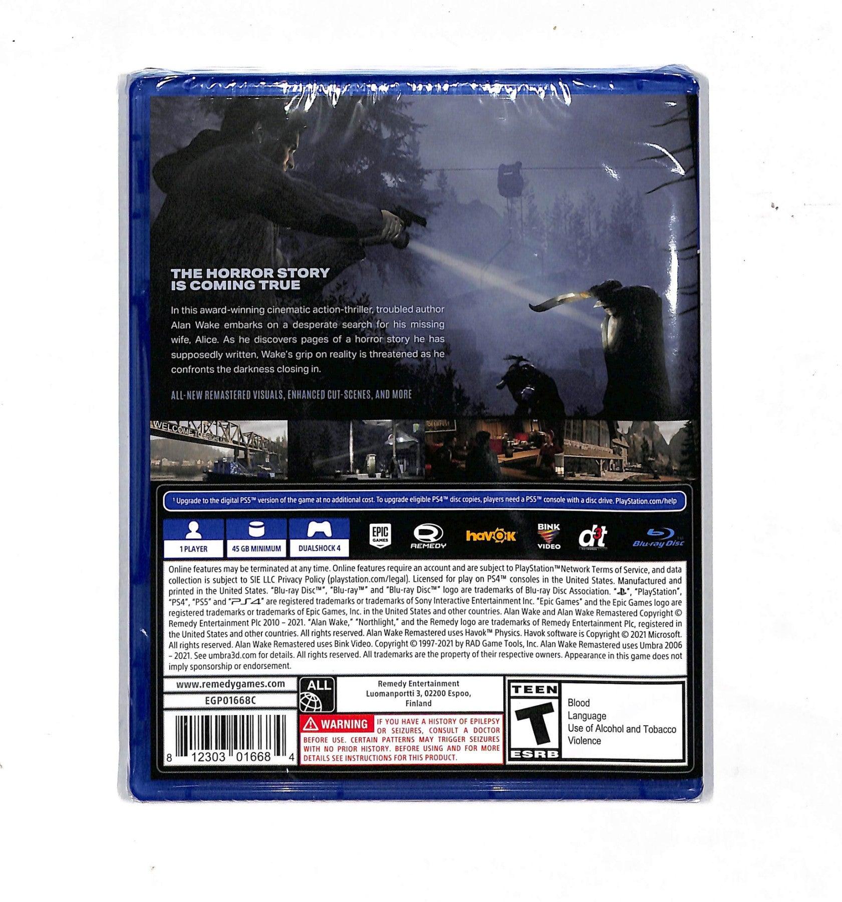 PS4 ALAN WAKE REMASTERED ALL (US) - DataBlitz
