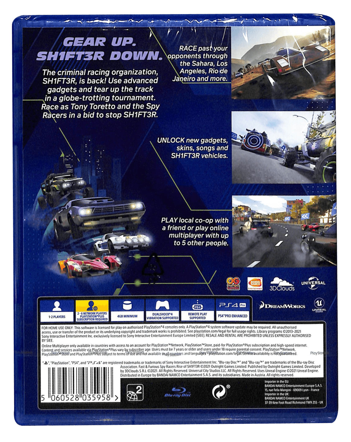 PS4 FAST & FURIOUS SPY RACERS RISE OF SHIFT3R REG.2 - DataBlitz