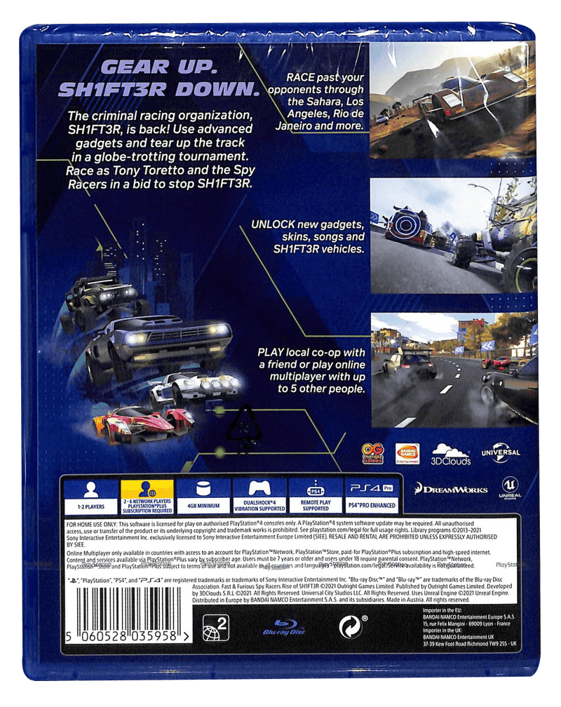 PS4 FAST & FURIOUS SPY RACERS RISE OF SHIFT3R REG.2 - DataBlitz
