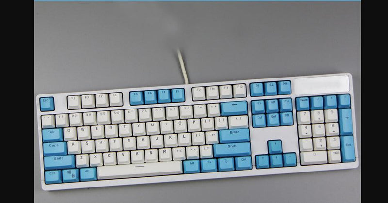 104 Doubleshot OEM PBT Keycap /Raindrops Blue And White - DataBlitz