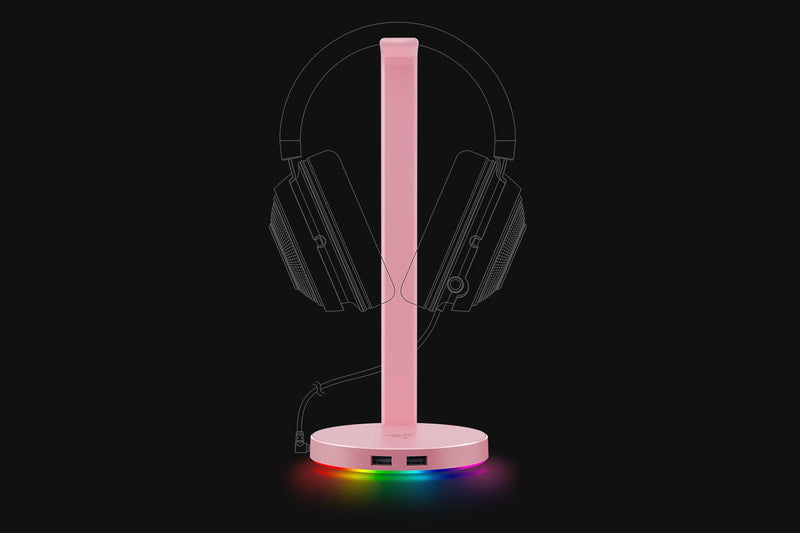 RAZER BASE STATION V2 CHROMA USB HUB HEADSET STAND W/ RAZER CHROMA RGB (QUARTZ) - DataBlitz