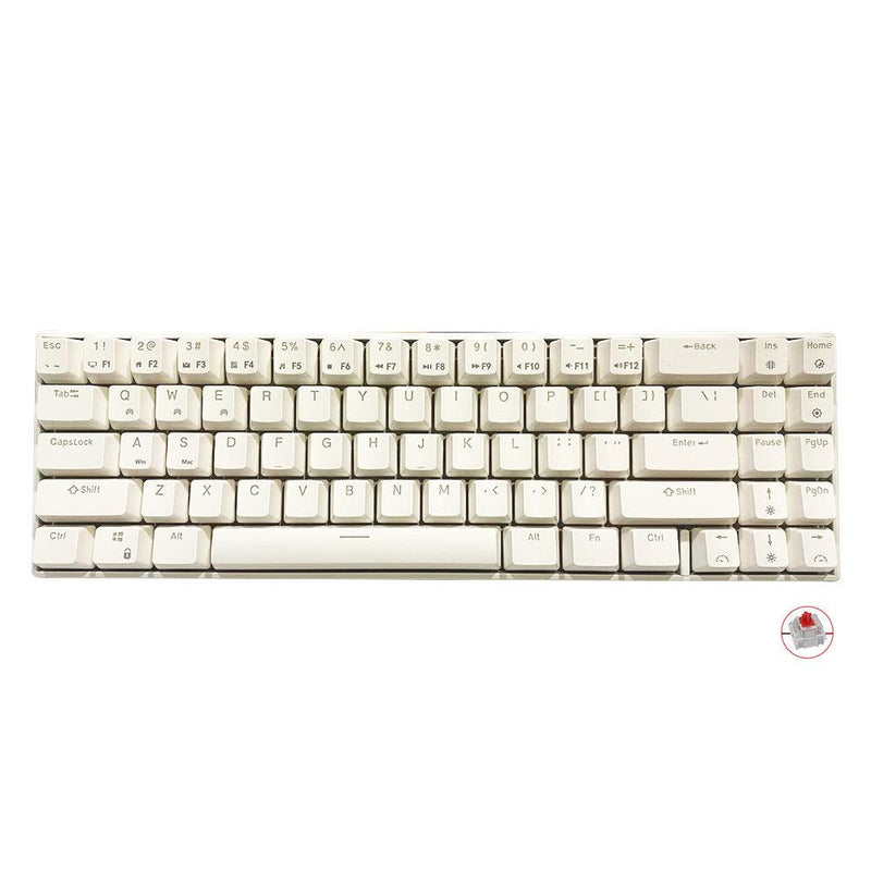 ROYAL KLUDGE RK71 DUAL-MODE RGB 71 KEYS HOT SWAPPABLE MECHANICAL KEYBOARD WHITE (RED SWITCH) - DataBlitz