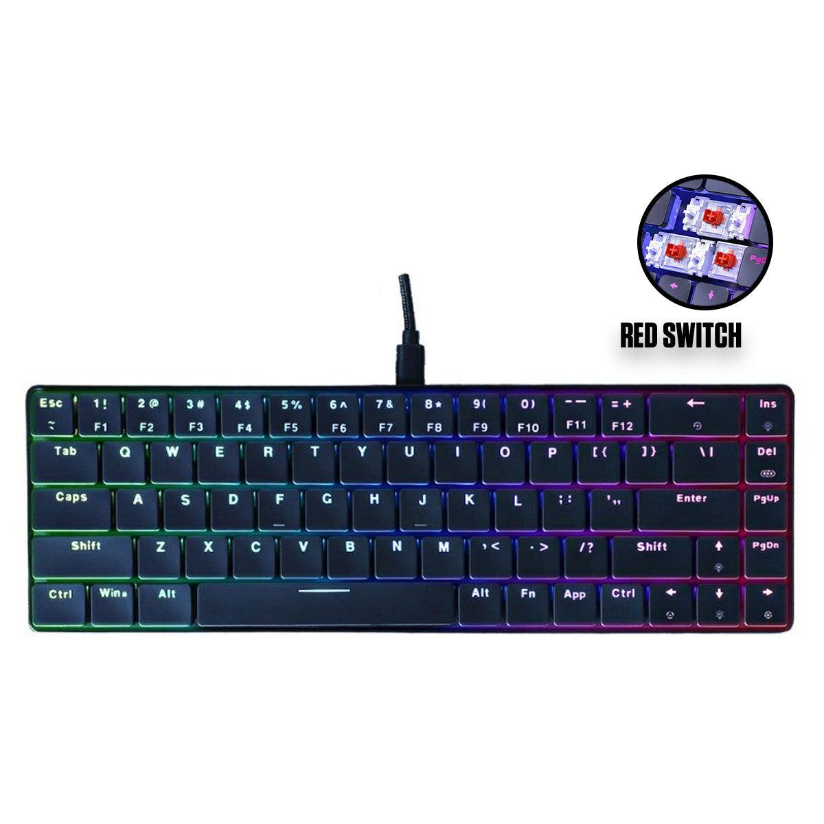 Onikuma G29 69 Keys RGB Wired Mechanical Gaming Keyboard (Red Switch) (Black) - DataBlitz