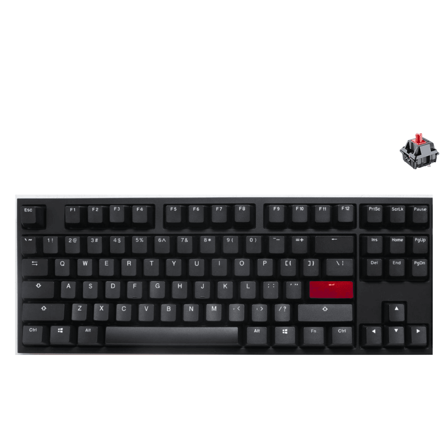 DUCKY ONE 2 PHANTOM BLACK TKL DOUBLE SHOT PBT MECHANICAL KEYBOARD CHERRY MX RED SWITCH (DKON1887-RUSPDAABW) - DataBlitz