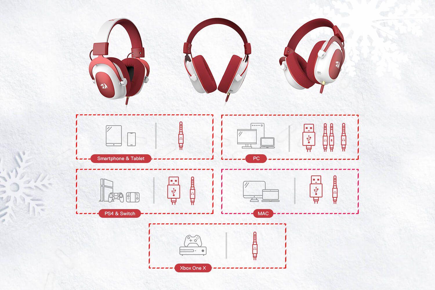 REDRAGON ZEUS2 CHRISTMAS EDITION GAMING HEADSET H510-XMAS - DataBlitz