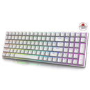 ROYAL KLUDGE RK100 TRI-MODE RGB 100 KEYS HOT SWAPPABLE MECHANICAL KEYBOARD WHITE (RED SWITCH) - DataBlitz