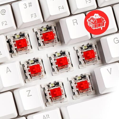 ROYAL KLUDGE RK61 TRI-MODE RGB 61 KEYS HOT SWAPPABLE MECHANICAL KEYBOARD WHITE (RED SWITCH) - DataBlitz