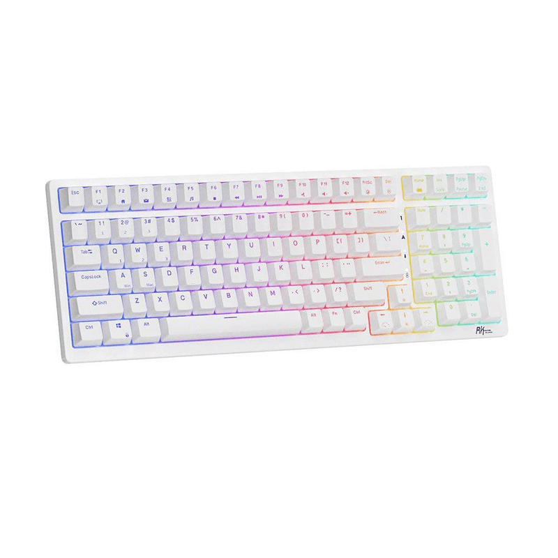 Royal Kludge RK98 Tri-Mode RGB 100 Keys Hot Swappable Mechanical Keyboard White (Blue Switch) - DataBlitz