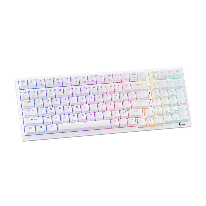 Royal Kludge RK98 Tri-Mode RGB 100 Keys Hot Swappable Mechanical Keyboard White (Red Switch) - DataBlitz