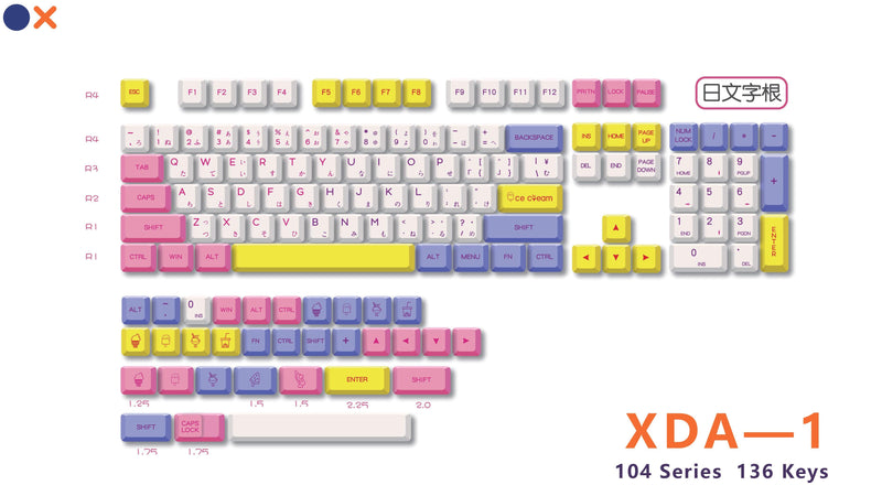 Royal Kludge PBT Keycaps 136 Keys XDA-1 - DataBlitz
